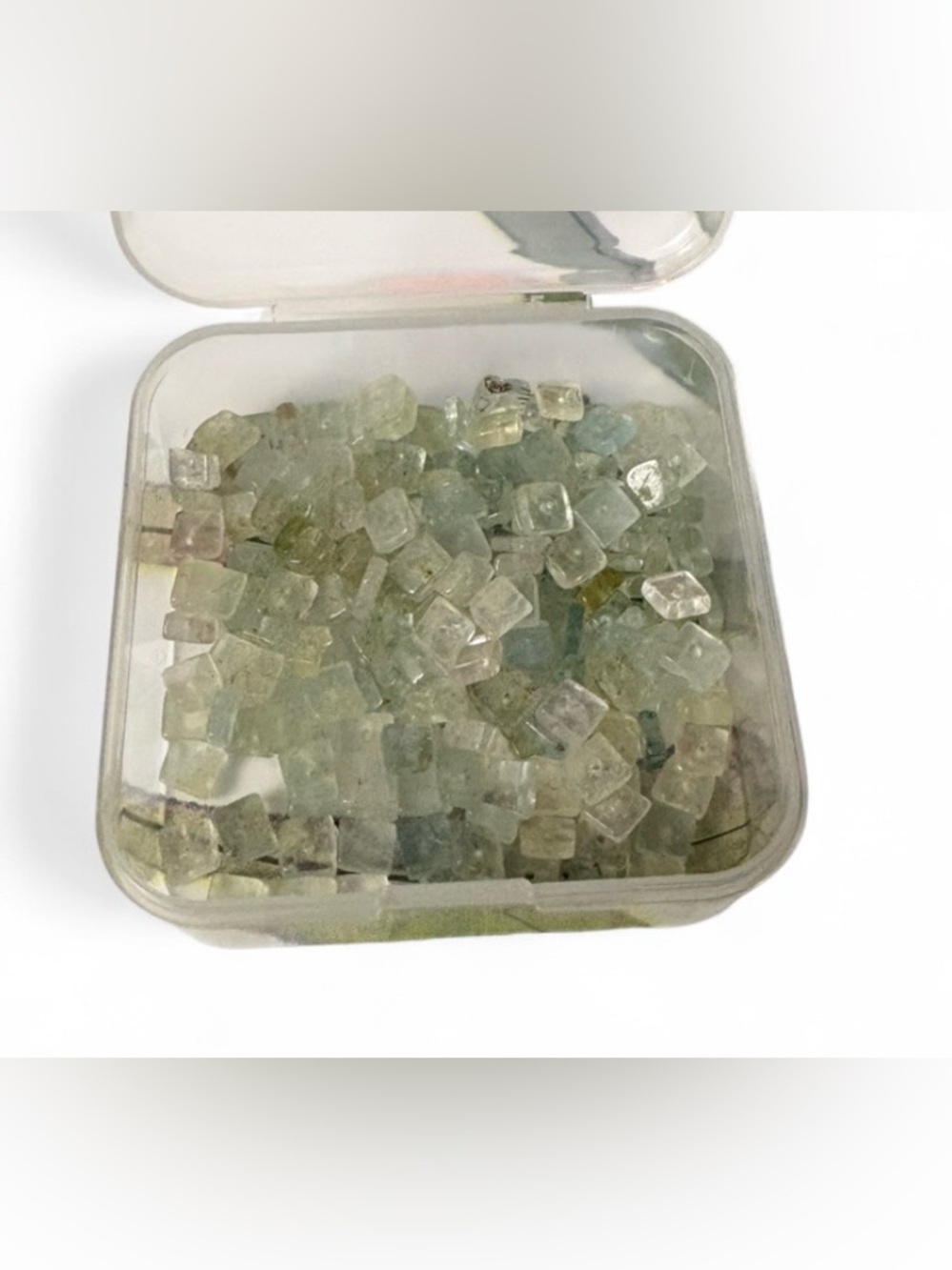 Loose Light Green Fluorite Cube Beads - Tiny Gemstone Cubes